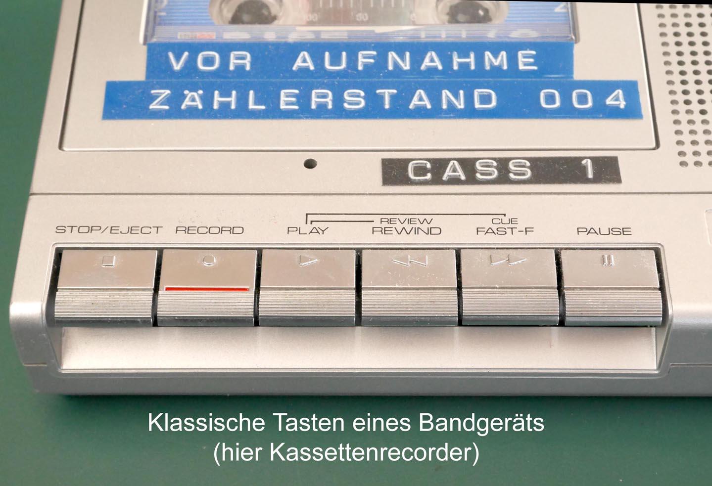 Kassettenrecorder Tasten klein