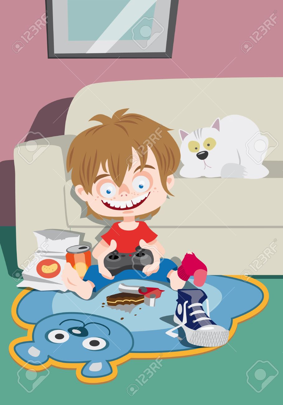 13169841-A-little-nerd-boy-playing-on-a-