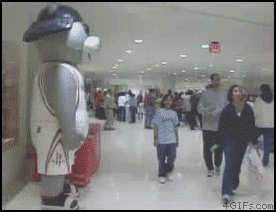 Mascot scares girl