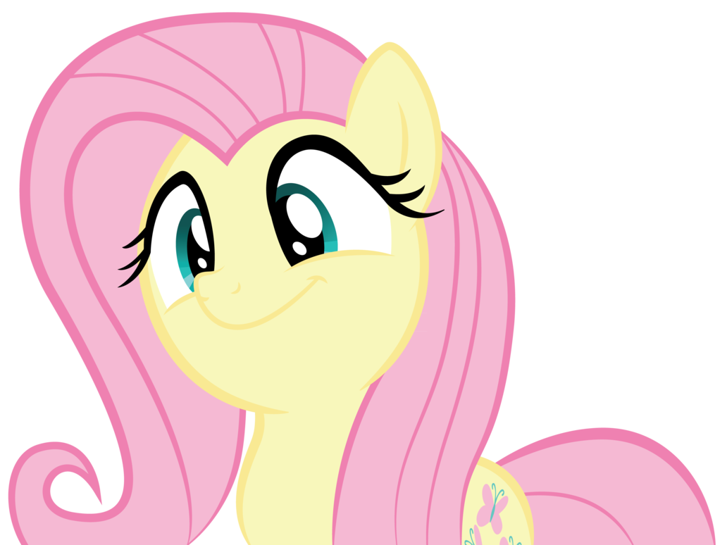 fluttershy in our town vector trace by