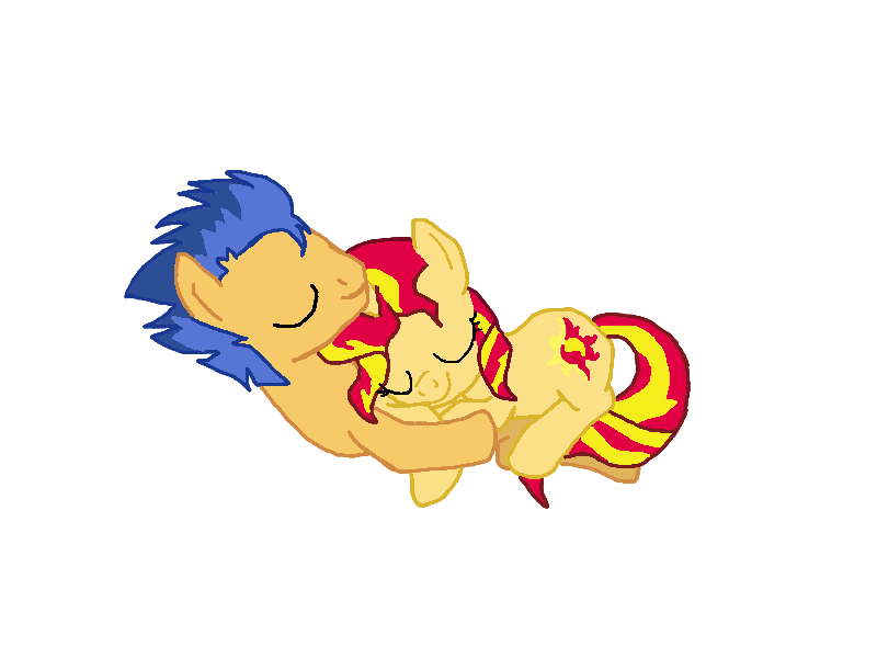 flash and sunset cuddling by emoshyvinyl