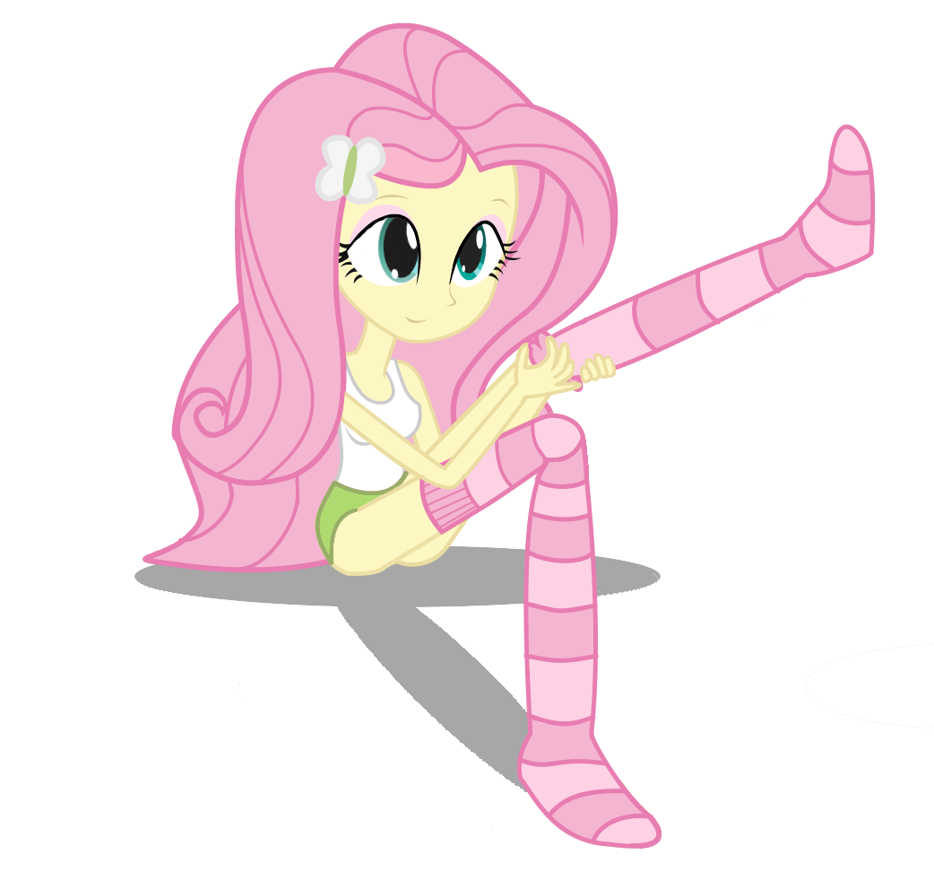 equestria girls fluttershy putting on so