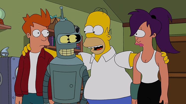 simpsons futurama crossover homer fox.jp