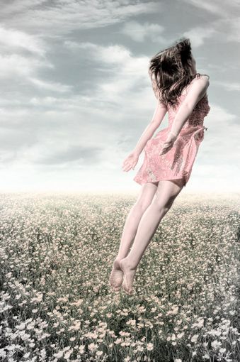 Blumen-fliegen-Surreal-Traum-Traum-Grau-