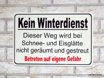winterschild kein winterdienst hinweissc
