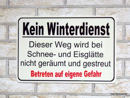 winterschild kein winterdienst hinweissc