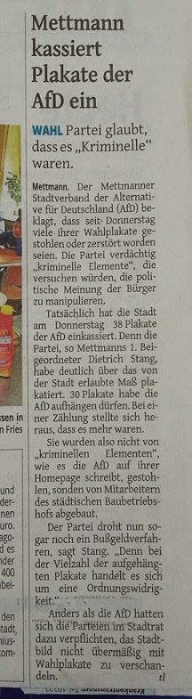 WZ Artikel AfD Plakate