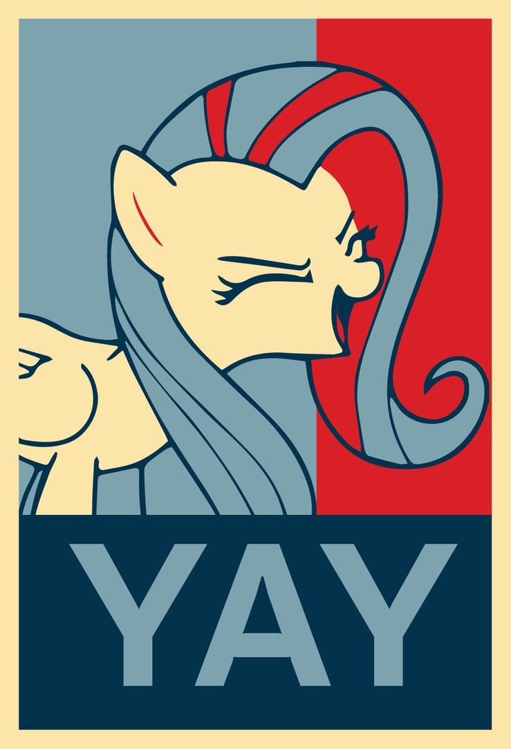 fluttershy yay poster by anthroxtra-d5gg