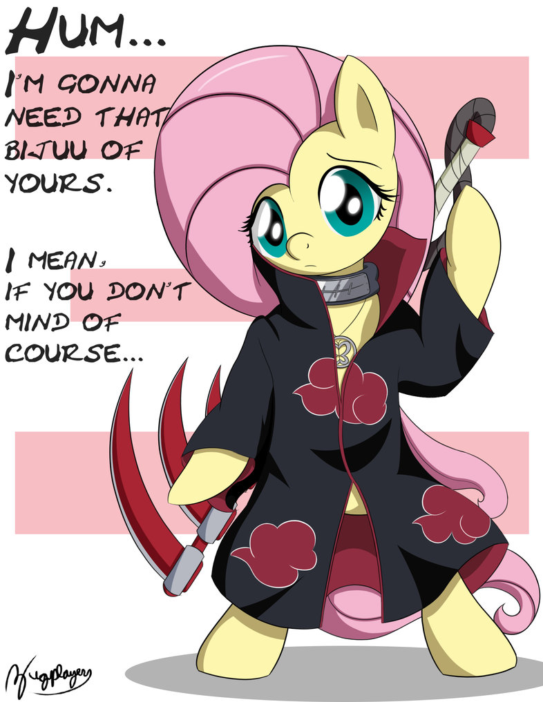 fluttershy akatsuki by bugplayer-d7xurbq