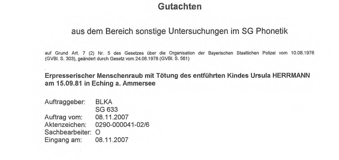 Gutachten Auftrag