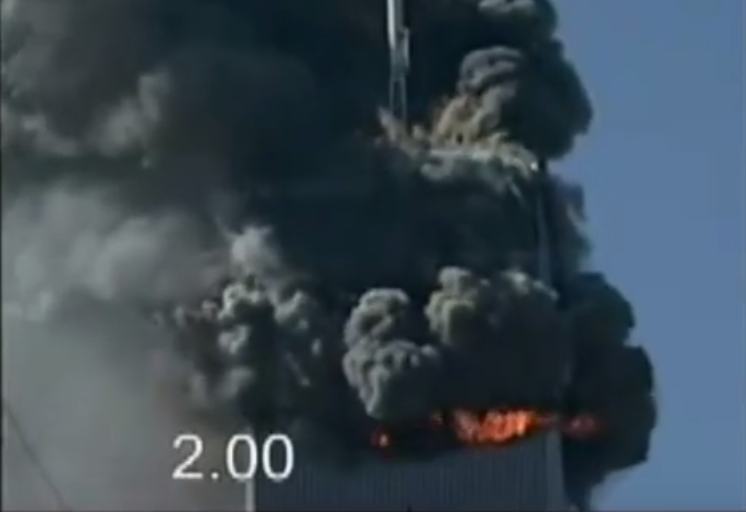 Einsturzbeginn mit Explosionen