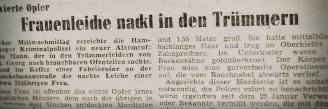 Zeitungsausschnitt zum Auffinden des 4. 