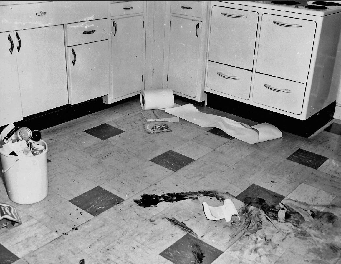 Police photograph of Risch kitchen