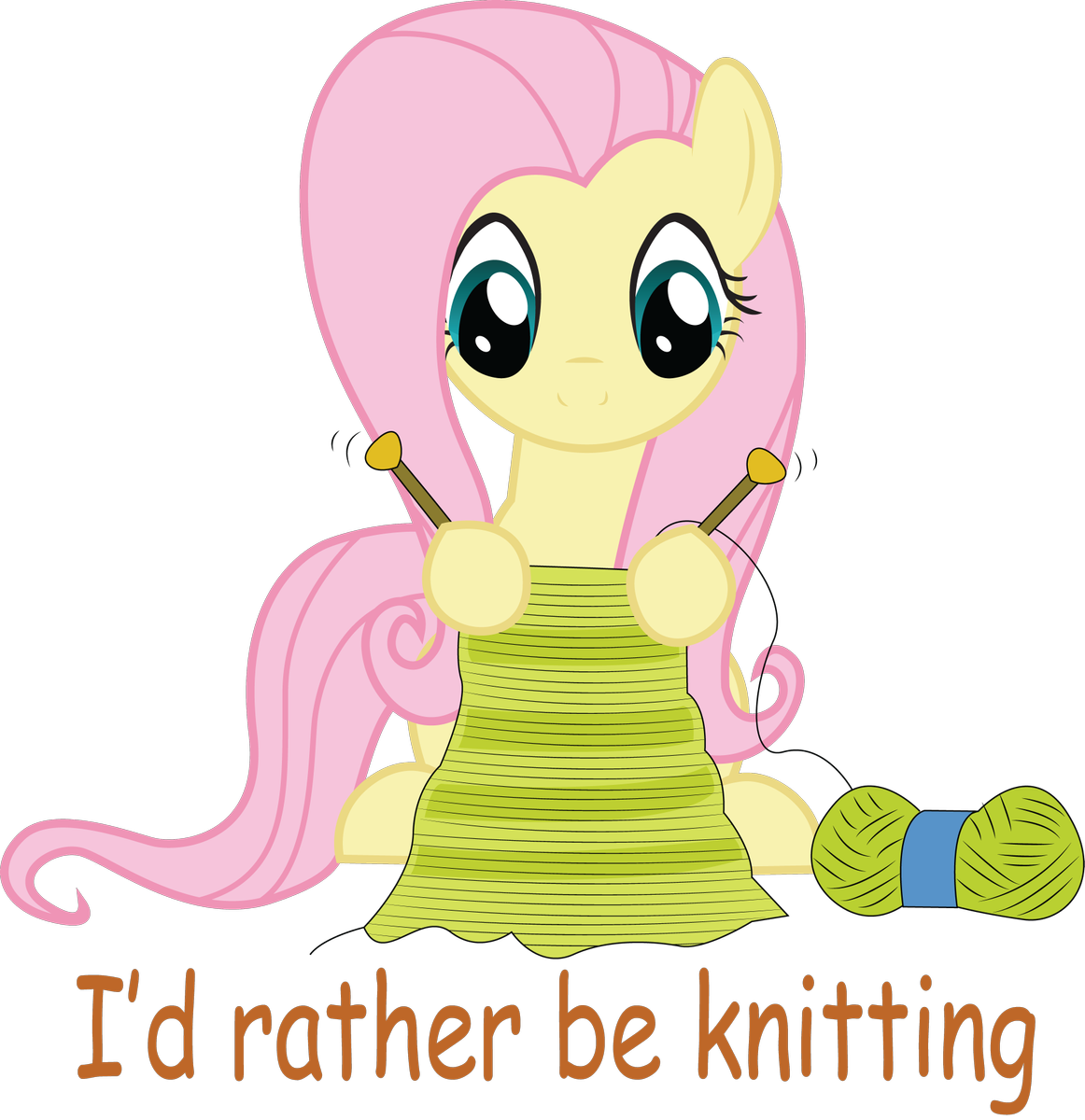 fluttershy knitting by zwivel-d4e943c