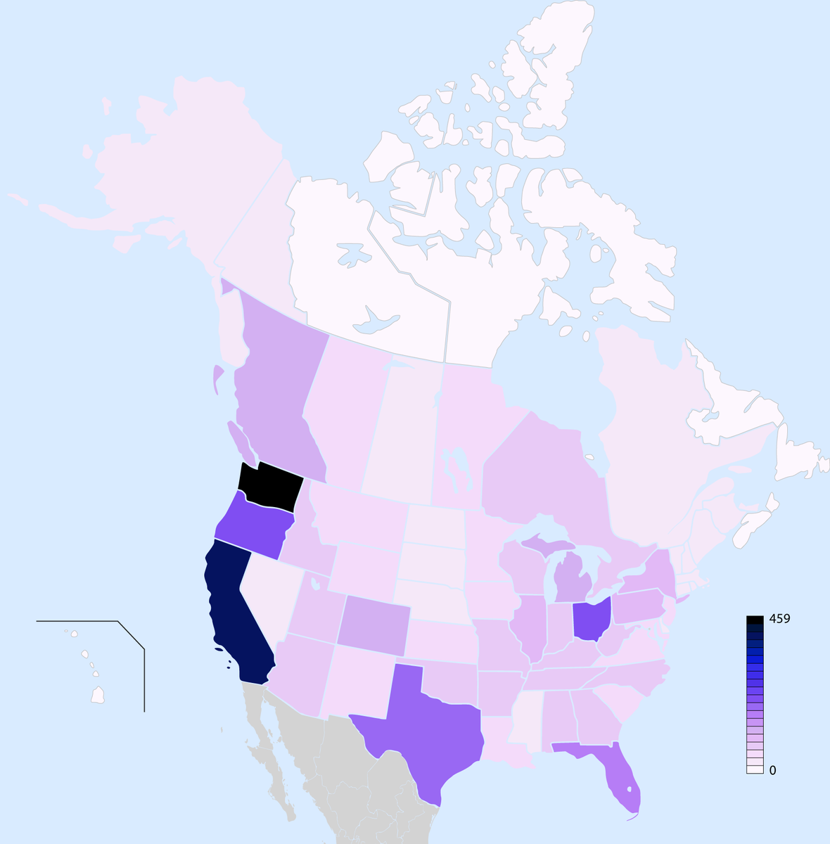 Bigfoot Sightings in United States and C