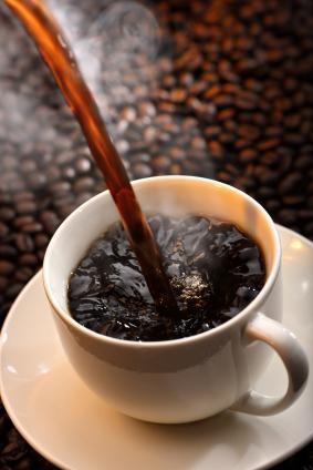 Pouring hot coffee