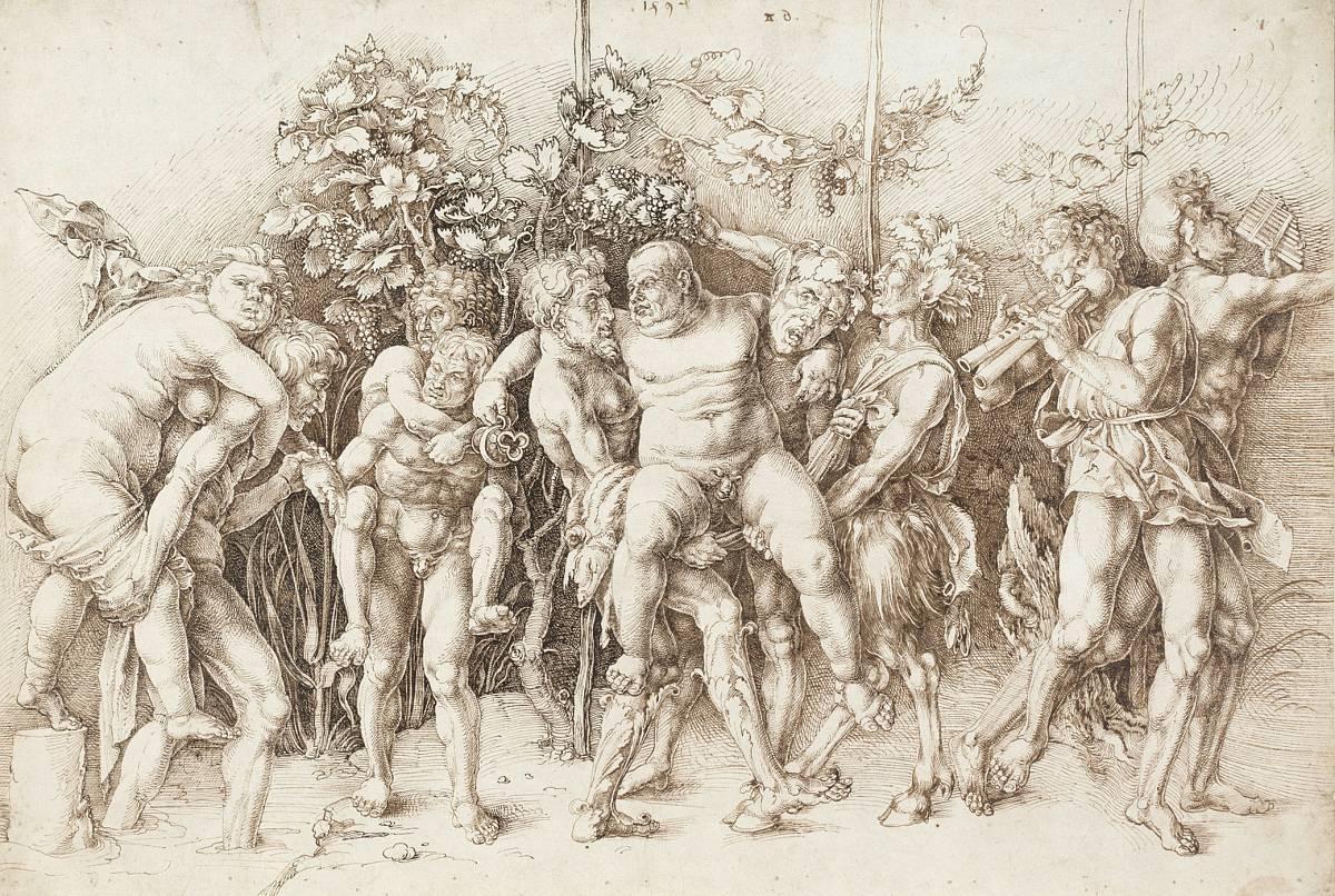 albrecht duerer bacchanal mit silen 1494