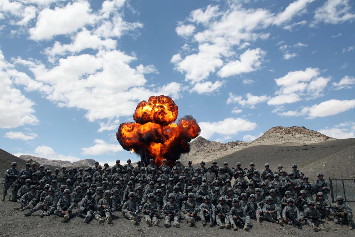 US Army in Afghanistan explosion in the