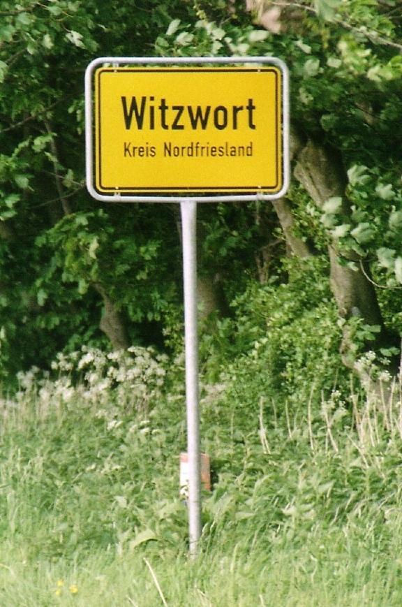 Witzwort-Ortsschild