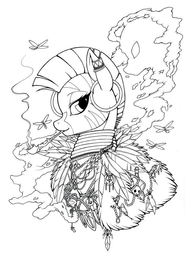 the witch of everfree  inked  by longini