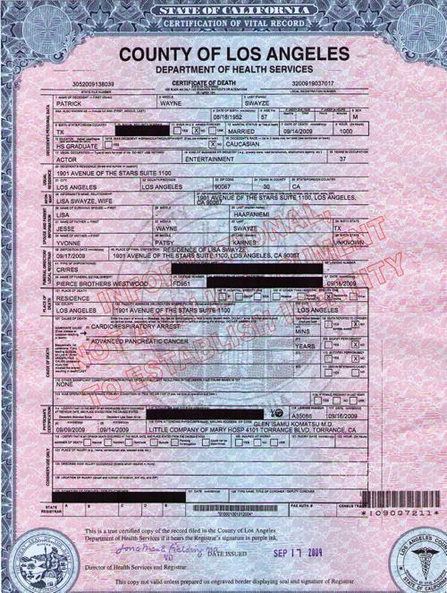 Swayze Death Cert2