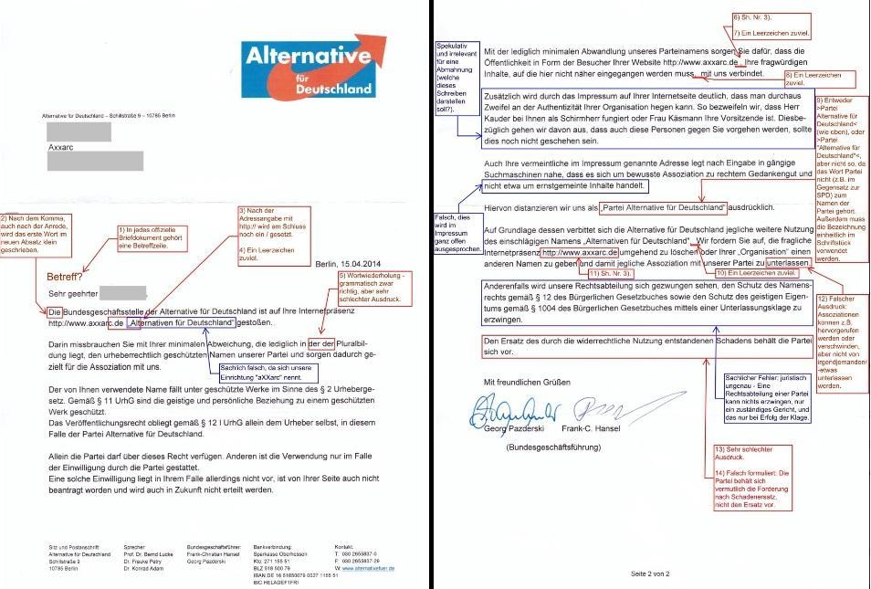 AFD Abmahnung