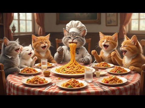 Youtube: Meowster Chef: Tabby Cat Makes Tasty Spaghetti! #spaghetti #chef #tabbycat #tasty #funnyvideohub