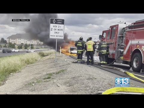 Youtube: Tesla catches fire on Highway 99
