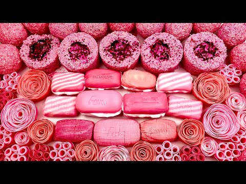 Youtube: Asmr soap with foam and glitter 💕✨ Crushing crunchy 💗 Cutting soap cubes 💕