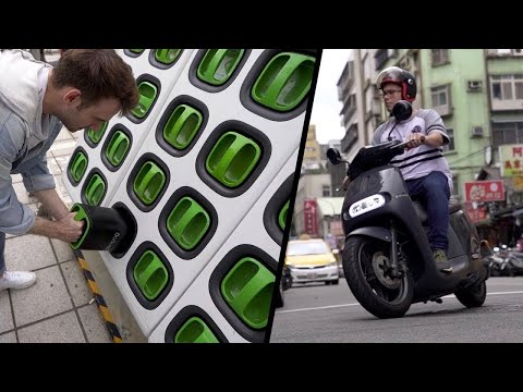 Youtube: Das verrückte E-Roller Auflade-System in Taiwan!