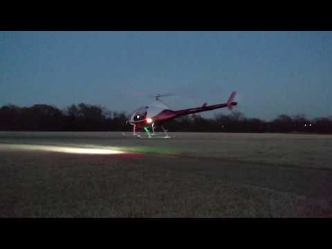Youtube: RotorWay evening testing with the lights