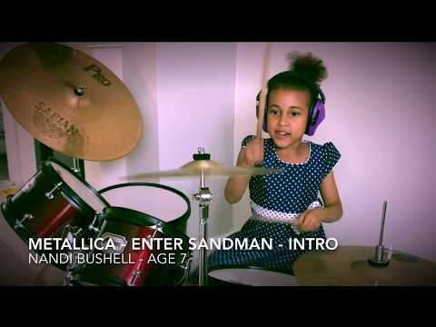 Youtube: Enter Sandman Intro - Metallica - Drummer Girl - Nandi Bushell vs Lars Ulrich