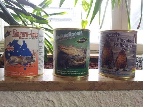 Youtube: Wo bekomme ich "Krokodilpenis, Känguru-Anus, Pinguin-Rollbraten" als Feinkost Delikatesse her ?