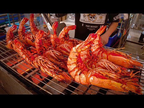Youtube: 킹 타이거 새우 구이 수산 시장부터 길거리 야시장 까지 ! 군침 가득 먹거리 ! | All about Street Food in Bangkok | Thai Street food