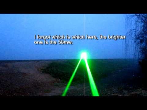Youtube: 5mw vs 50mw vs cheap red laser {HD}