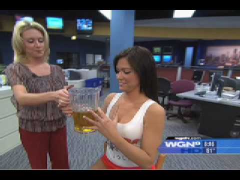 Youtube: Hooters Girl Barstool Beer Trick