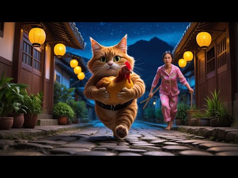 Youtube: Orange Cat Steals a Chicken and Runs #aicat #cat #catlover