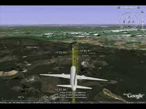 Youtube: NTSB UA93 flight animation on Google Earth