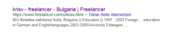 Kristina Valcheva erlangen - Google-Suc